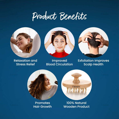 Image 5 of Fabskin Wooden Hair Scalp Massager Shampoo Brush