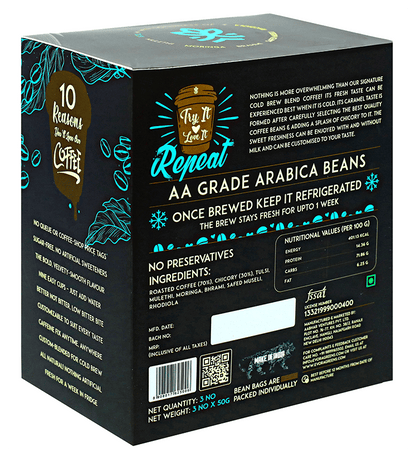 Image 2 of Evora Greens Cold Brew Coffee Bean Bag (50gm Each) Signature Blend