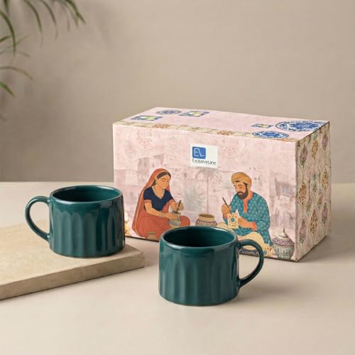 Image 3 of Aquas (Set of 2) for the product ExclusiveLane Aqua Ceramic Coffee Mugs