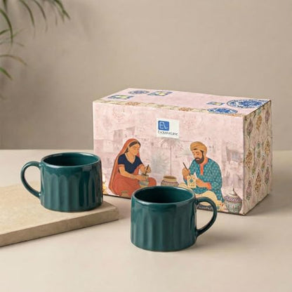 Image 3 of Aquas (Set of 2) for the product ExclusiveLane Aqua Ceramic Coffee Mugs