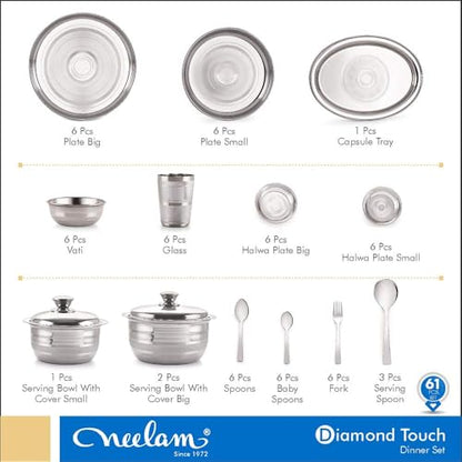 Image 9 of neelam Stainless Steel Dinner Set