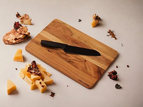 Image 2 of Vesta Homes Wooden Chopping Board, Cutting Board, Serving Board, Charcuterie, and Cheese Board for Kitchen | Natural Acacia Wood | 38x25x1.5 cm | Handcrafted in India