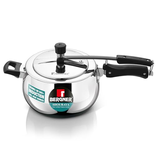 Image 2 of BERGNER Shouraya Triply Stainless Steel Pressure Cooker 5 Litres