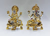 Image 1 of Default Title for the product Gold Art India Peeth Laxmi Ganesha Gold & Silver Plated Two Tone Idol for Home with Gold Plated Coin Laxmi Ganesh Idol for Diwali Pooja Laxmi Ganesh Murti for Gift, Laxmi Ganesh Idol Set, (2.75" Inch)