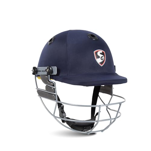 Image 1 of Default Title for the product SG BLAZETECH Cricket Helmet | Navy Blue | Size: Medium | Lightweight approx 450g