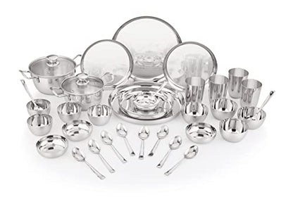 Image 3 of neelam Stainless Steel Dinner Set, 22 Gauge Quality, Solid 51 Pcs Set Serving 6 People