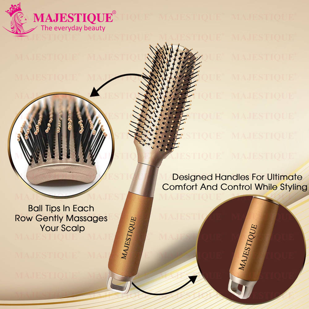 Image 4 of Majestique Golden Fusion Vent Hair Brush for Blow Drying - Styling and Solon for Men and Women