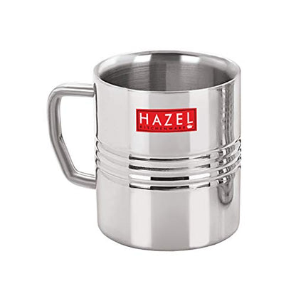 Image 3 of HAZEL Stainless Steel Green Tea Coffee Amrapali Mug, Set of 4, 300 ml