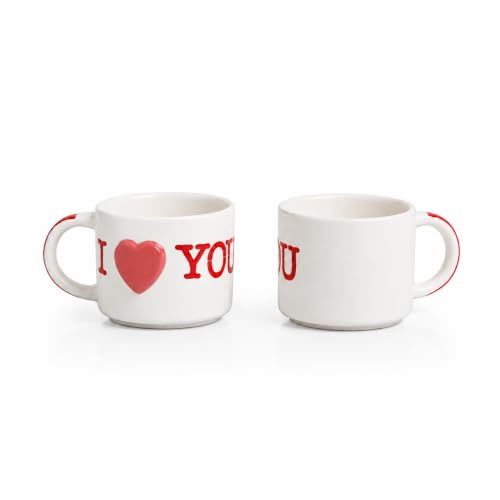 Image 3 of ExclusiveLane 'I Love You' Ceramic Coffee Mug Set of 2 (265 ml)