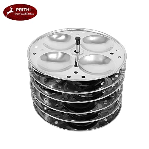 Image 3 of Prithi Home's and Kitchen Stainless Steel Idli Cooker/Idli Maker 6 plate 24 Idlies for home (6 Plate Idli Cooker 24 Idlies) - ICM Model