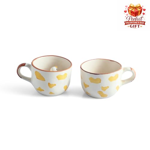 Image 3 of ExclusiveLane Peek-A-Boo 3D Animal Ceramic Coffee Mugs Set of 2 200 ml