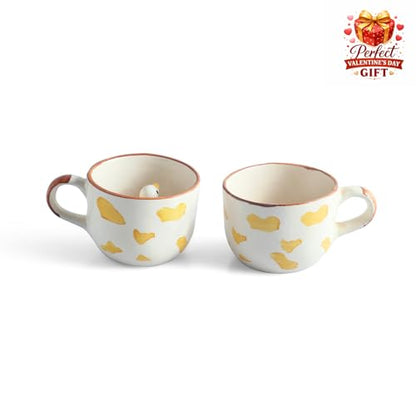 Image 3 of ExclusiveLane Peek-A-Boo 3D Animal Ceramic Coffee Mugs Set of 2 200 ml