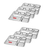 Image 1 of Default Title for the product HAZEL Stainless Steel 5 Compartment Mess Plate Set of 6
