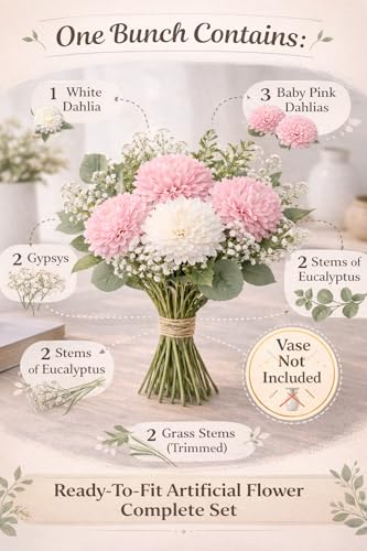 Image 2 of Divyakosh Artificial Fabric Flower Bunch for Vase/Pot Display (VASE NOT Included)