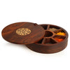 Image 1 of 9 Fixed Compartment (Floral) for the product ExclusiveLane Sheesham Wooden Spice Box for Kitchen