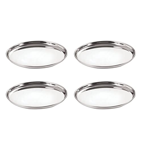 Image 3 of neelam Stainless Steel 9 22G Plate Buffet, 20 cm, Set of 4
