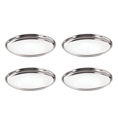 Image 2 of neelam Stainless Steel Plate Buffet Set of 4, 30 cm