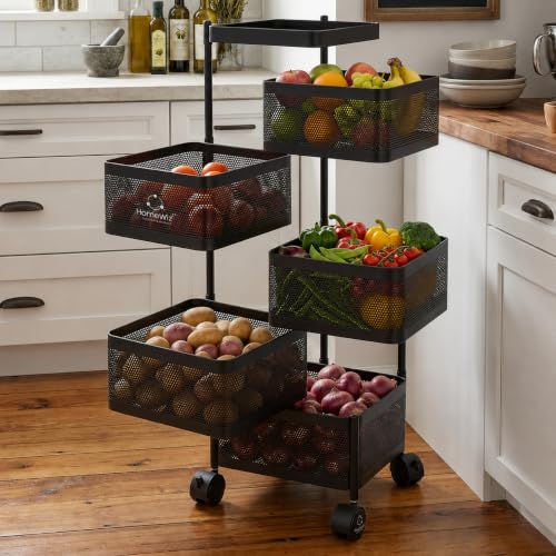 Image 1 of Default Title for the product HomeWiz Square Kitchen Rack 5-Layer