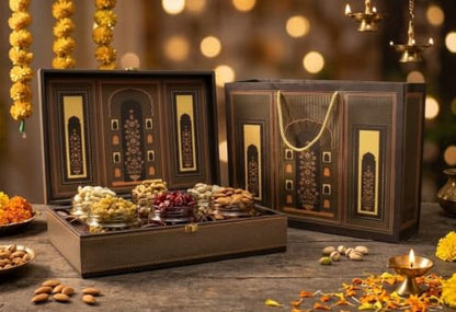 Image 1 of Default Title for the product Brown tree Dry Fruit Gift Hamper – Darbar 6p – 950g