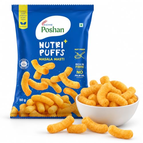 Image 1 of Default Title for the product Acme Poshan Nutri+ Protein Puffs Masala Masti 50g