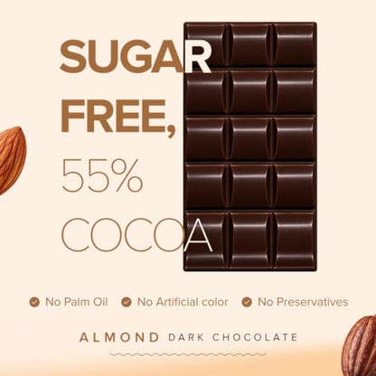 Image 3 of THELOFFY Sugar Free Almond 55% Cocoa Dark Chocolate - 100 g