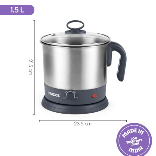Image 3 of Borosil 1.5 L Omni Stainless Steel Electric Kettle with Egg Tray