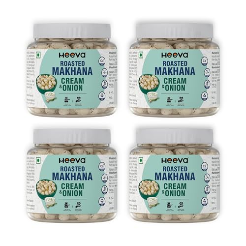 Image 1 of Default Title for the product Heeva Roasted Makhana Cream n Onion Flavour 100g Pack of 4