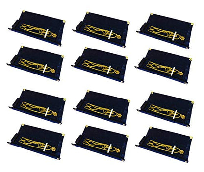 Image 1 of Default Title for the product atorakushon Velvet Jewellery Necklace Organizer Single Chain Box Ring Earrings Storage Travelling Vanity Box Bridal Kit Pack of 12 (Blue)