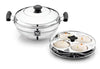 Image 1 of Default Title for the product Next Future Idli Steamer Stainless Steel 2 Plate | 8 idlis | Idli Maker Steel, Induction and Gas Stove Compatible Idli Cooker (N8, Steel Silver)
