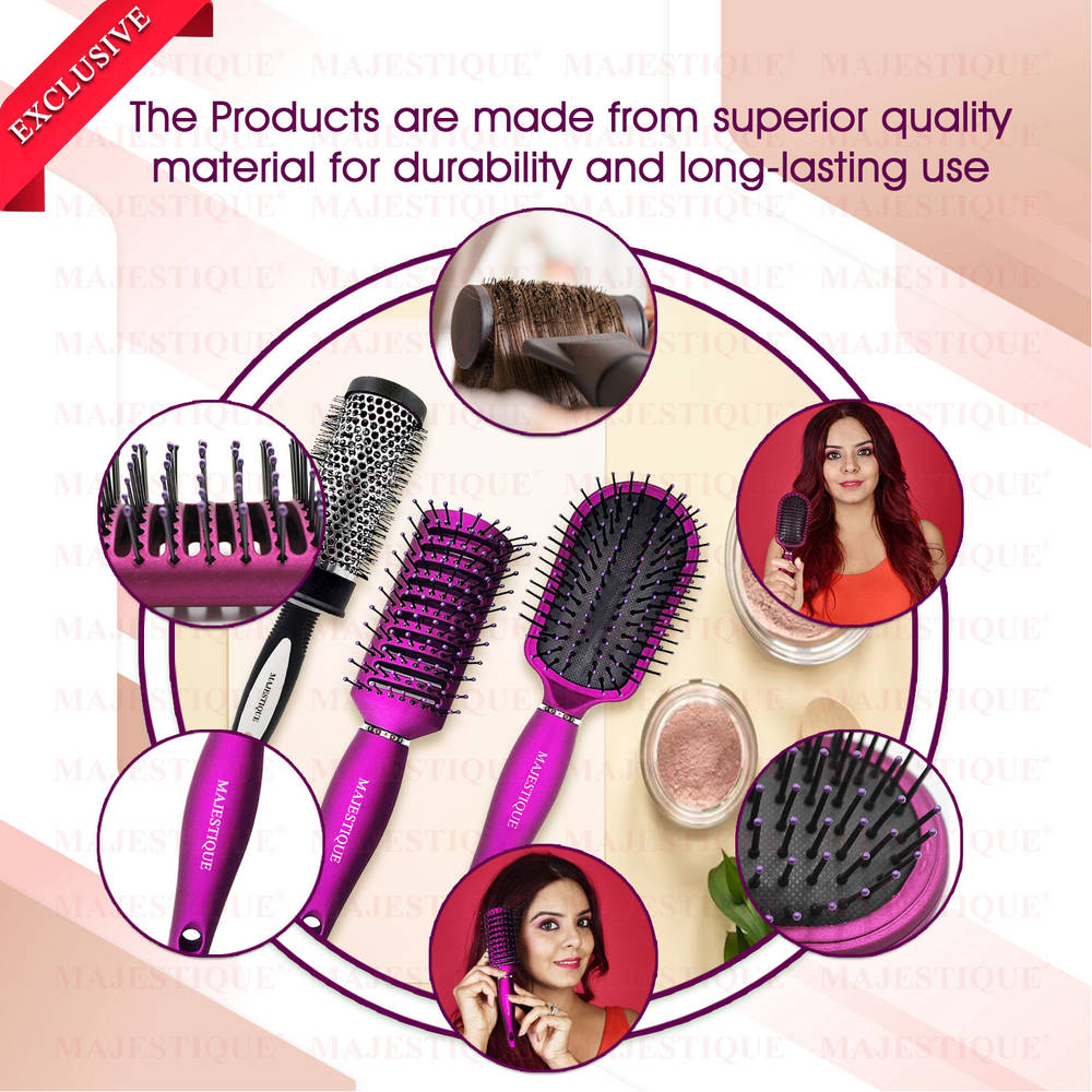 Image 6 of Majestique Detangling, Vent And Blow Dry Brushes Set