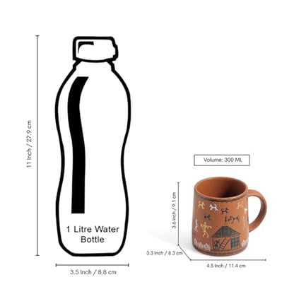 Image 5 of ExclusiveLane Warli Village Tales Handcrafted Ceramic Coffee Mug Set of 6 300 ML