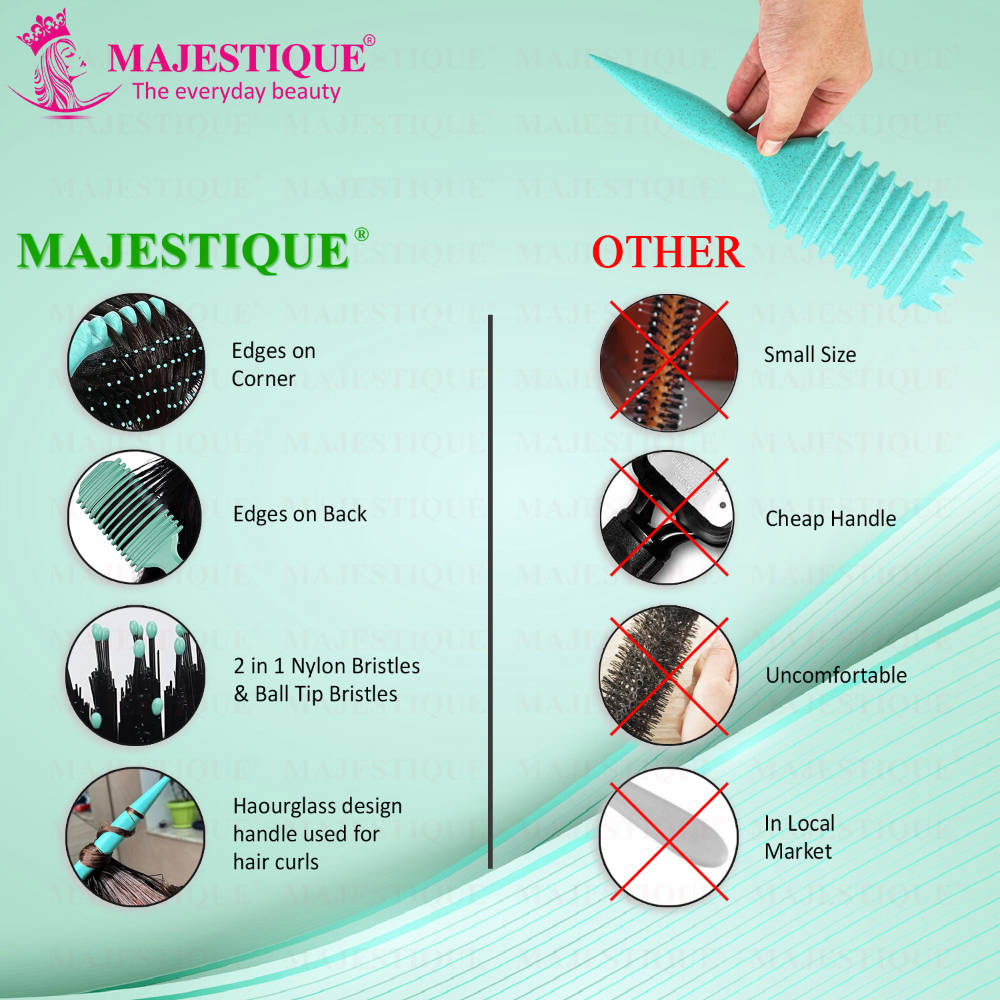 Image 5 of Majestique Curly Detangler Flat Hair Brush