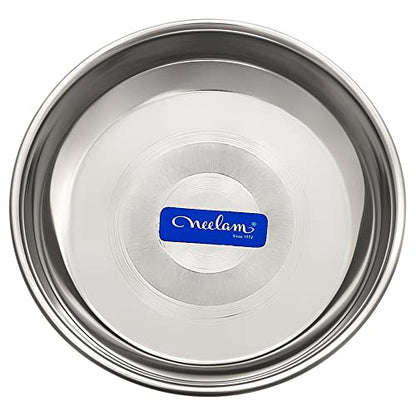 Image 3 of neelam Stainless Steel 5.5 22G Diamond Halwa Plate, 11 cm, Silver, Set of 6
