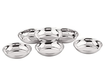 Image 1 of Default Title for the product neelam Stainless Steel Prem Small Halwa Plate 13 cm Set of 6