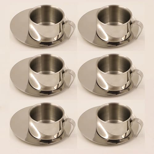 Image 6 of Pack of 6 for the product Spillbox Stainless Steel Cup and Saucer