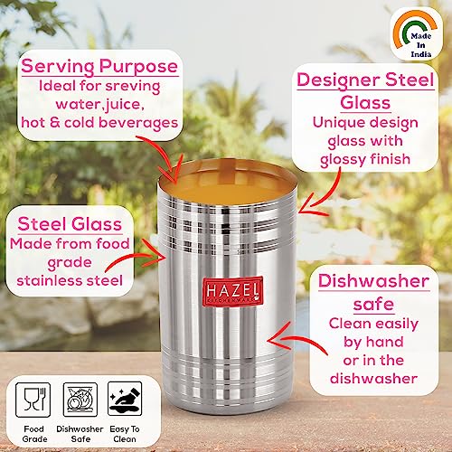 Image 3 of HAZEL Stainless Steel Glass for Drinking Water 450 ML