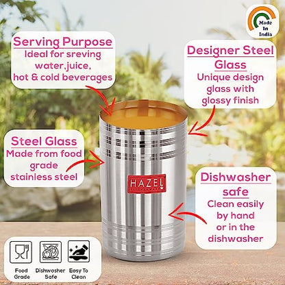 Image 3 of HAZEL Stainless Steel Glass for Drinking Water 450 ML