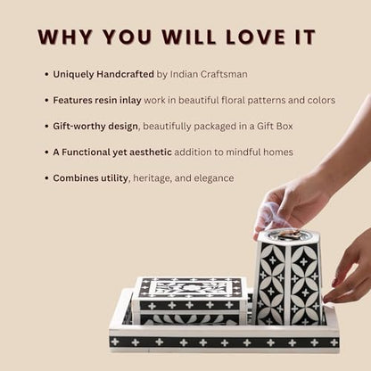 Image 5 of Ritualistic Artistic Bakhoor Set, Incense Holder With Storage Box & Multipurpose Tray, Black