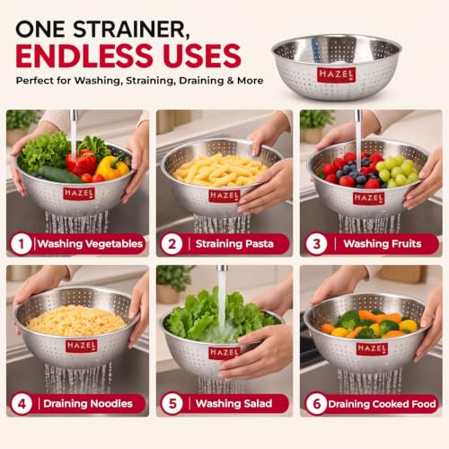Image 7 of HAZEL Stainless Steel Multipurpose Food & Vegetable Strainer