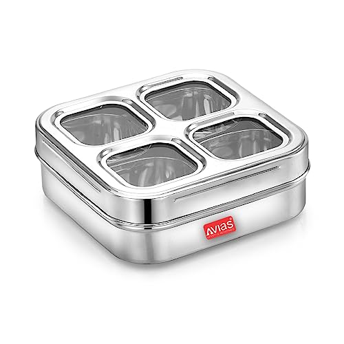 Image 1 of Default Title for the product AVIAS 4-in-1 Stainless Steel Masala/Spice Box