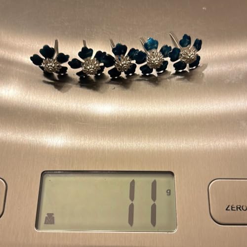 Image 5 of Dista Silvers Blue Color Flowers Pack of 5 Pcs Total 11g