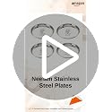 Image 2 of neelam Stainless Steel 9, 22 Gauge, Lazer Etching Buffet Plate, 20 cm, Set of 4