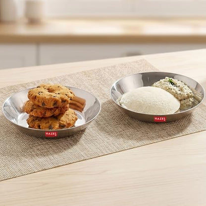 Image 1 of Default Title for the product HAZEL Stainless Steel Small Copri Plate 15.5 cm, Set of 2
