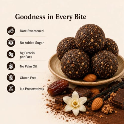 Image 2 of Roasty Tasty Dates & Dryfruit Ladoo Vanilla Chocolate 40g