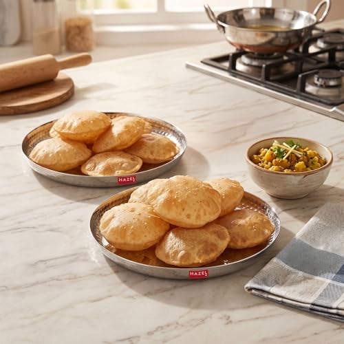 Image 5 of HAZEL Stainless Steel Dinner Plate 30.2cm Set of 2