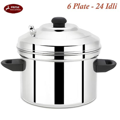Image 5 of Prithi Home's and Kitchen Stainless Steel Idli Cooker/Idli Maker 6 plate 24 Idlies for home (6 Plate Idli Cooker 24 Idlies) - ICM Model
