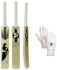 Image 1 of Cricket Bat + gloves for the product SG Scorer Classic Kashmir Willow Cricket Bat (Size: Short Handle,Leather Ball)