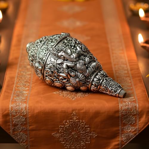 Image 7 of Dev Aastha 999 Pure Silver Plated Ganesh Shankh 3.5 Inch