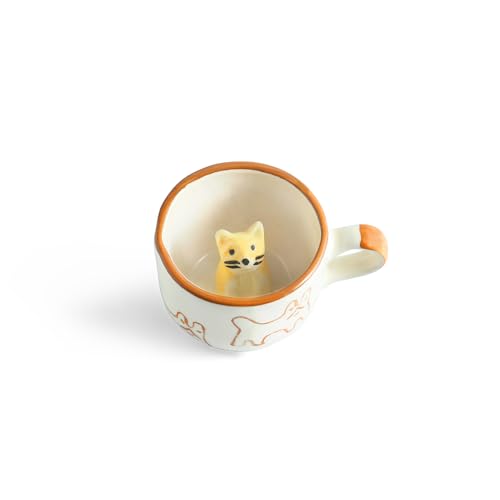 Image 3 of ExclusiveLane Cute Cat Surprise 3D Animal Ceramic Coffee Mug 240 ml