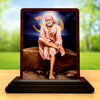 Image 1 of Timeless Prayer Sai Baba Wooden Table Idol 4x5 Inch HD Printed Decorative Piece